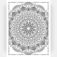 zwart en wit mandala voor kleur Pagina's interieur. interieur van een kleur bladzijde. tekening mandala lijn kunst. decoratie mandala ornament ontwerp reeks vector. vector