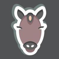 sticker paard. verwant naar dier hoofd symbool. gemakkelijk ontwerp bewerkbaar. gemakkelijk illustratie. schattig. onderwijs vector