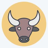 icoon buffel. verwant naar dier hoofd symbool. kleur maat stijl. gemakkelijk ontwerp bewerkbaar. gemakkelijk illustratie. schattig. onderwijs vector