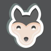 sticker wolf. verwant naar dier hoofd symbool. gemakkelijk ontwerp bewerkbaar. gemakkelijk illustratie. schattig. onderwijs vector