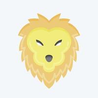 icoon leeuw. verwant naar dier hoofd symbool. vlak stijl. gemakkelijk ontwerp bewerkbaar. gemakkelijk illustratie. schattig. onderwijs vector
