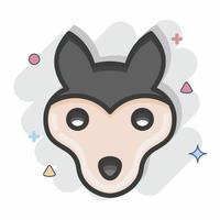 icoon wolf. verwant naar dier hoofd symbool. grappig stijl. gemakkelijk ontwerp bewerkbaar. gemakkelijk illustratie. schattig. onderwijs vector