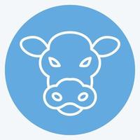 icoon koe. verwant naar dier hoofd symbool. blauw ogen stijl. gemakkelijk ontwerp bewerkbaar. gemakkelijk illustratie. schattig. onderwijs vector