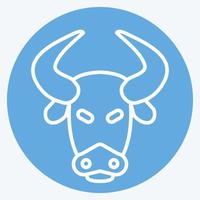 icoon bizon. verwant naar dier hoofd symbool. blauw ogen stijl. gemakkelijk ontwerp bewerkbaar. gemakkelijk illustratie. schattig. onderwijs vector