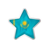 Kazachstan vlag in ster. knop ster en vlag sjabloon. gemakkelijk bewerken en vector in groepen. nationaal vlag vector illustratie Aan wit achtergrond.