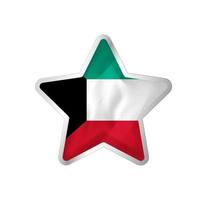 Koeweit vlag in ster. knop ster en vlag sjabloon. gemakkelijk bewerken en vector in groepen. nationaal vlag vector illustratie Aan wit achtergrond.