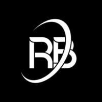 rb logo. r b ontwerp. wit rb brief. rb brief logo ontwerp. eerste brief rb gekoppeld cirkel hoofdletters monogram logo. vector