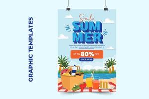 zomer uitverkoop grafisch sjabloon gemakkelijk naar aanpassen gemakkelijk en elegant ontwerp vector