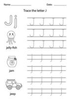 Engels alfabet leren voor kinderen. letter j. vector