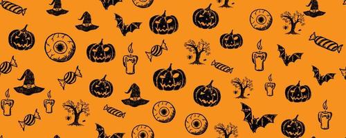 halloween symbolen handgetekende illustraties vector