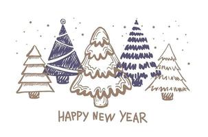 kerstboom handgetekende illustraties. vector. vector