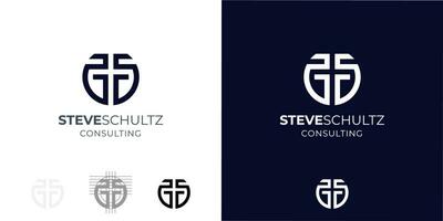 monogram brief ss logo ontwerp inspiratie vector