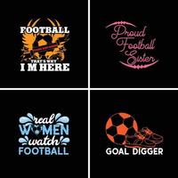 Amerikaans voetbal bundel t overhemd ontwerp vector