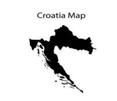 Kroatië kaart silhouet vector illustratie in wit achtergrond