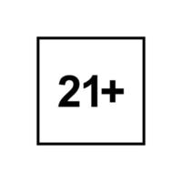 icoon symbool voor achttien plus leeftijd en twintig een plus leeftijd. vector illustratie