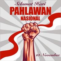 selamat hari pahlawan nasionaal. gelukkig Indonesisch nationaal heroes dag. vector illustratie voor groet kaart, poster en banier