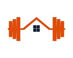 barbell met huis vorm binnen vector