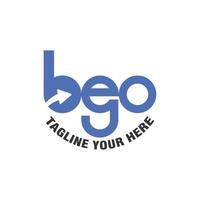 logo brief b e g O in blauw. technologie ontwerp concept, gemakkelijk en luxueus. vector