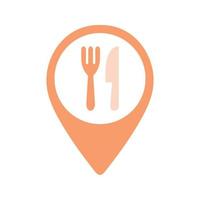 restaurant kaart pin icoon vector