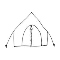 tekening camping tent. toerist tent geïsoleerd Aan wit achtergrond. vector illustratie.