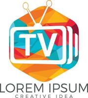 brief TV logo ontwerp. TV media logo ontwerp concept sjabloon. vector