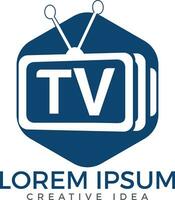 brief TV logo ontwerp. TV media logo ontwerp concept sjabloon. vector