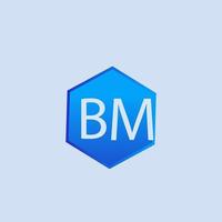 bm blauw logo ontwerp voor bedrijf vector