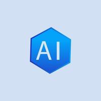 ai blauw logo ontwerp voor bedrijf vector