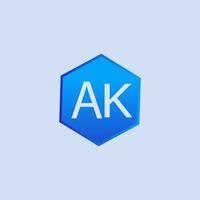 ak blauw logo ontwerp voor bedrijf vector