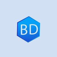 bd blauw logo ontwerp voor bedrijf vector