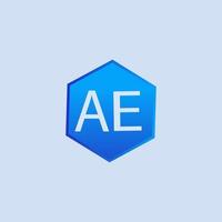 ae blauw logo ontwerp voor bedrijf vector