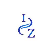 iz blauw logo ontwerp voor uw bedrijf vector