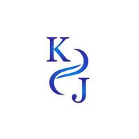 kj blauw logo ontwerp voor uw bedrijf vector