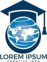 leerling boek logo ontwerp. wereldbol icoon onderwijs logo ontwerp. vector