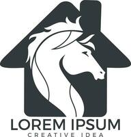 paard en huis logo ontwerp sjabloon. vector