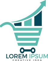 winkel verslag doen van of statistieken en boodschappen doen logo ontwerp element. vector