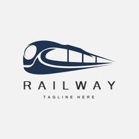 trein logo ontwerp. snel trein bijhouden vector, snel vervoer voertuig illustratie vector