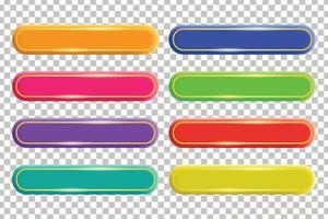 kleurrijk gebogen rechthoek etiket banier, web toetsen, verzameling vector ontwerp