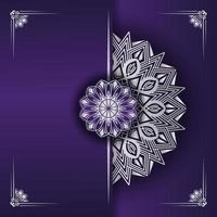 Purper luxe achtergrond met wit mandala vector