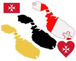 kaart van Malta in verschillend kleuren Aan een wit achtergrond vector