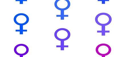 lichtblauwe, rode vectortextuur met symbolen voor vrouwenrechten. vector