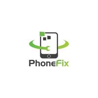 telefoon fix logo ontwerp sjabloon voor tech of technologie bedrijf vector