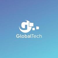 g brief glob tech of technologie logo ontwerp vector