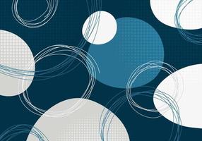 abstract blauw en wit harmonie cirkel stijl met dots halftone patroon. overlappende artwork met hand- tekening achtergrond. vector