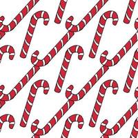 naadloos patroon met rood Kerstmis snoepjes Aan wit achtergrond. vector afbeelding.