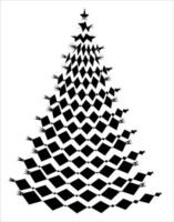 Kerstmis boom illustratie. zwart en wit, monochroom Kerstmis boom decoratief, gestileerde illustratie. vector