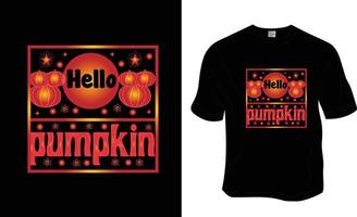 Hallo pompoen, halloween t-shirt ontwerp. klaar naar afdrukken voor kleding, poster, en illustratie. modern, gemakkelijk, belettering t-shirt vector. vector