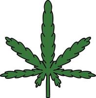 eigenzinnige handgetekende cartoon marihuana vector