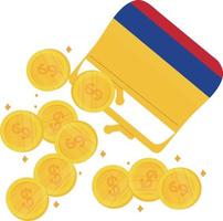 Colombia vlag hand- getrokken, Colombiaanse peso hand- getrokken vector