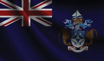 tristan da cunha vlag zwaaien. achtergrond voor patriottisch en nationaal ontwerp vector